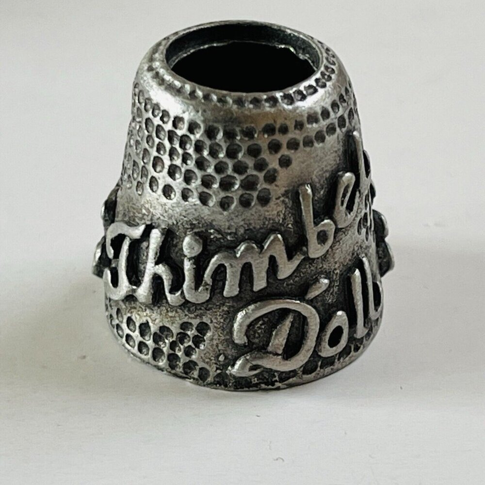 Thimbel Doll Bear Sewing Quilting Thimble No Size Silver Tone Open At The Top‎